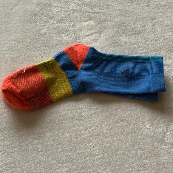 BOMBAS Cycling Calf  kid’s Socks In Wave / Amber - Picture 4 of 5
